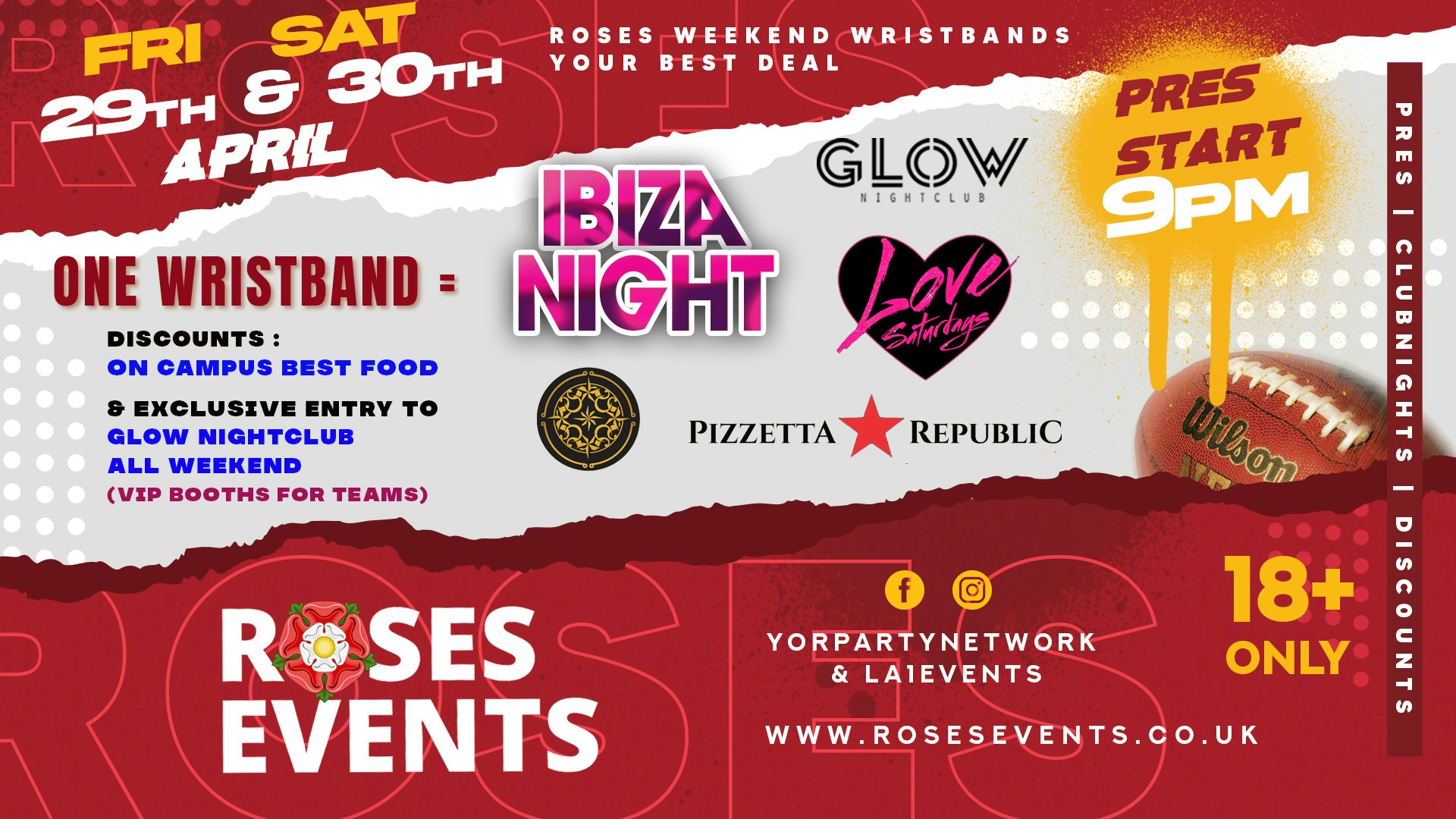 Roses Weekend Wristband – Pres, Club Nights, VIP and Exclusive Discounts