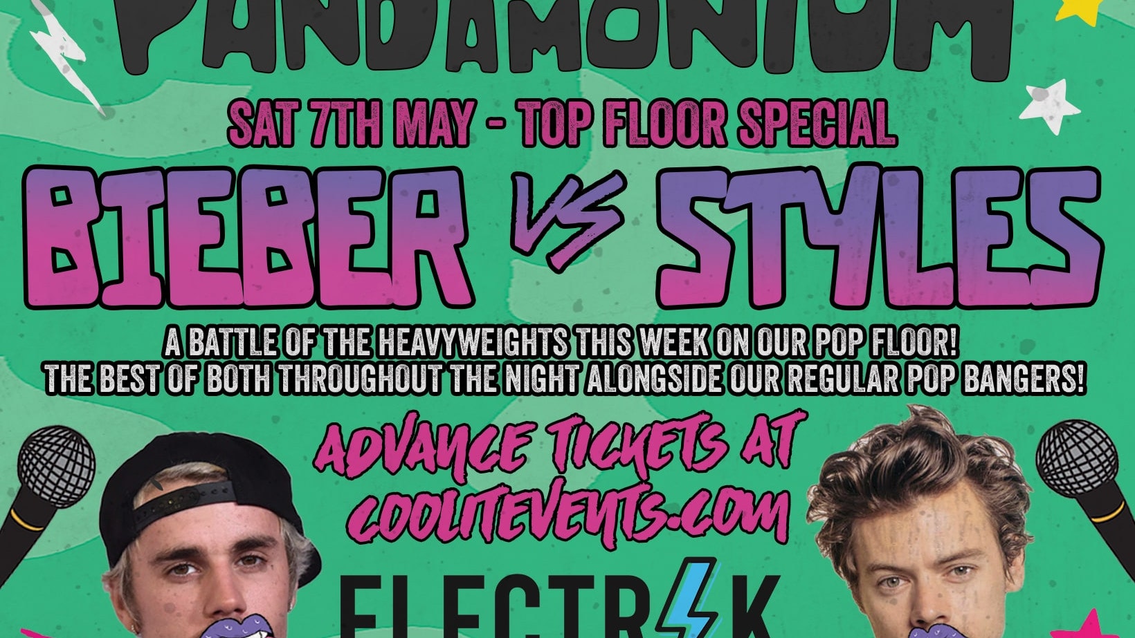 Pandamonium Saturdays : Top Floor Takeover – Bieber vs Styles