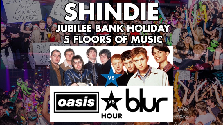 Shit Indie Disco – Jubilee Weekend – Oasis VS Blur Britpop Hour Special – Indie / Throwbacks / Emo, Alt & Metal / Hip Hop & RnB / Disco, Funk & Soul – Harry Styles and Taylor Swift at midnight in room 5