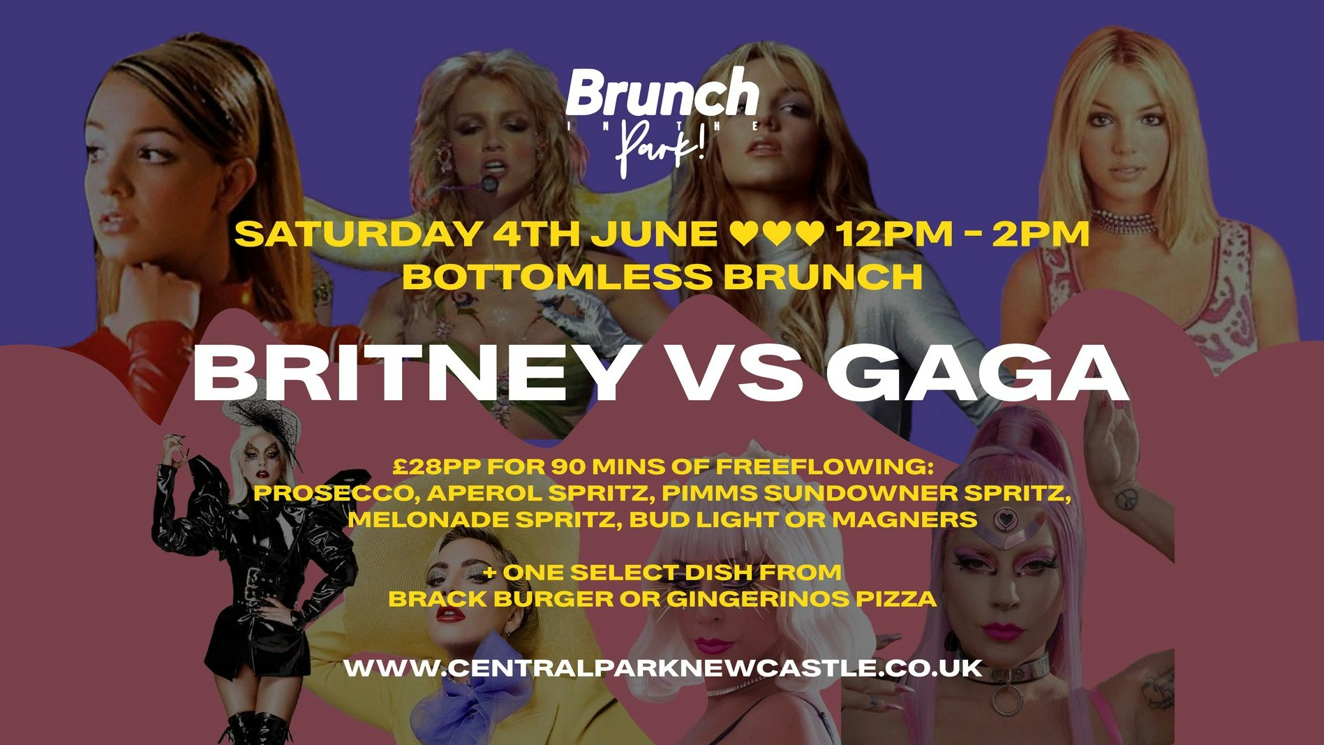 Brunch In The Park – Britney Vs Gaga – 12PM Sitting