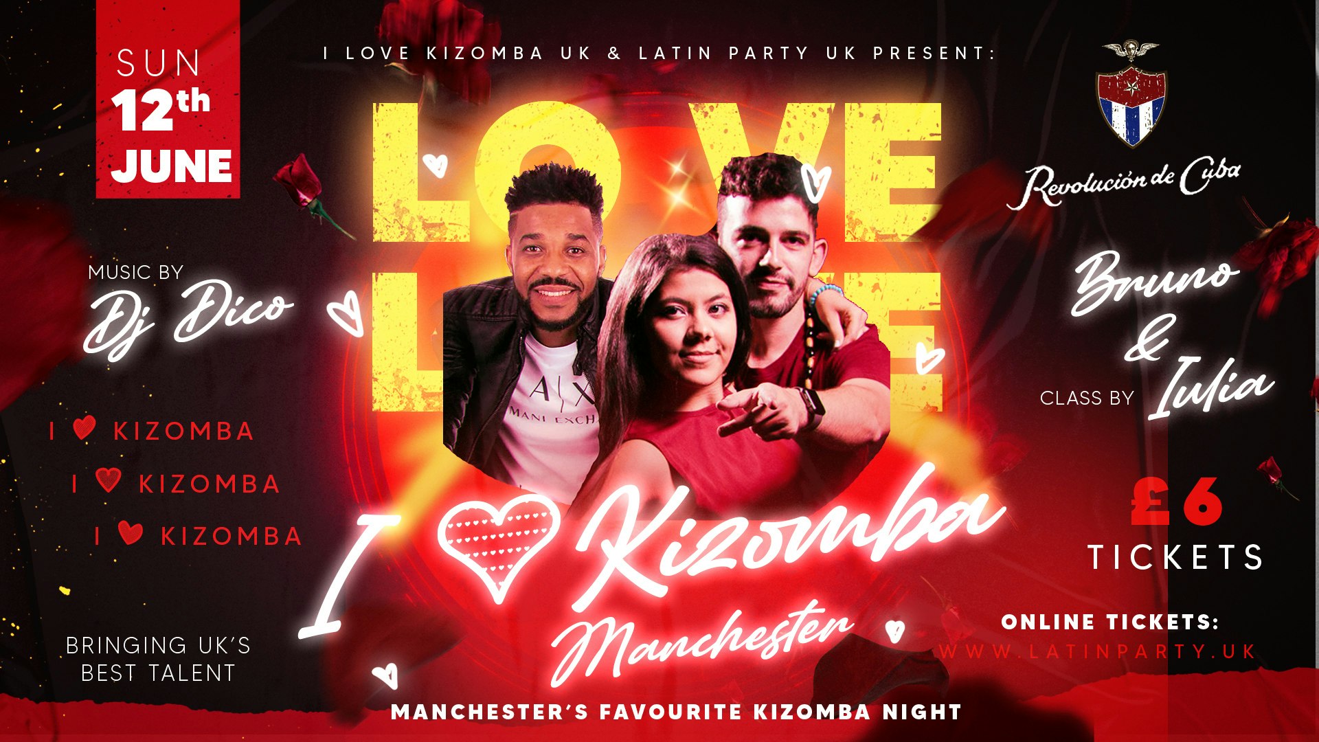 I Love Kizomba Manchester – Sunday 12th June | Revolucion de Cuba Manchester