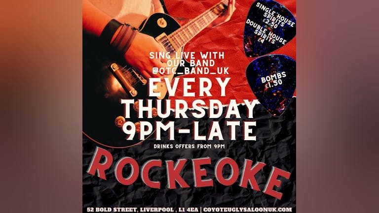 Rockeoke! At Coyote Ugly! £1.50 BOMBS open LATE
