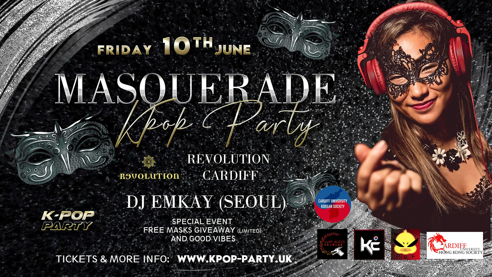 K-Pop Party Cardiff | MASQUERADE  with DJ EMKAY | Friday 10th June