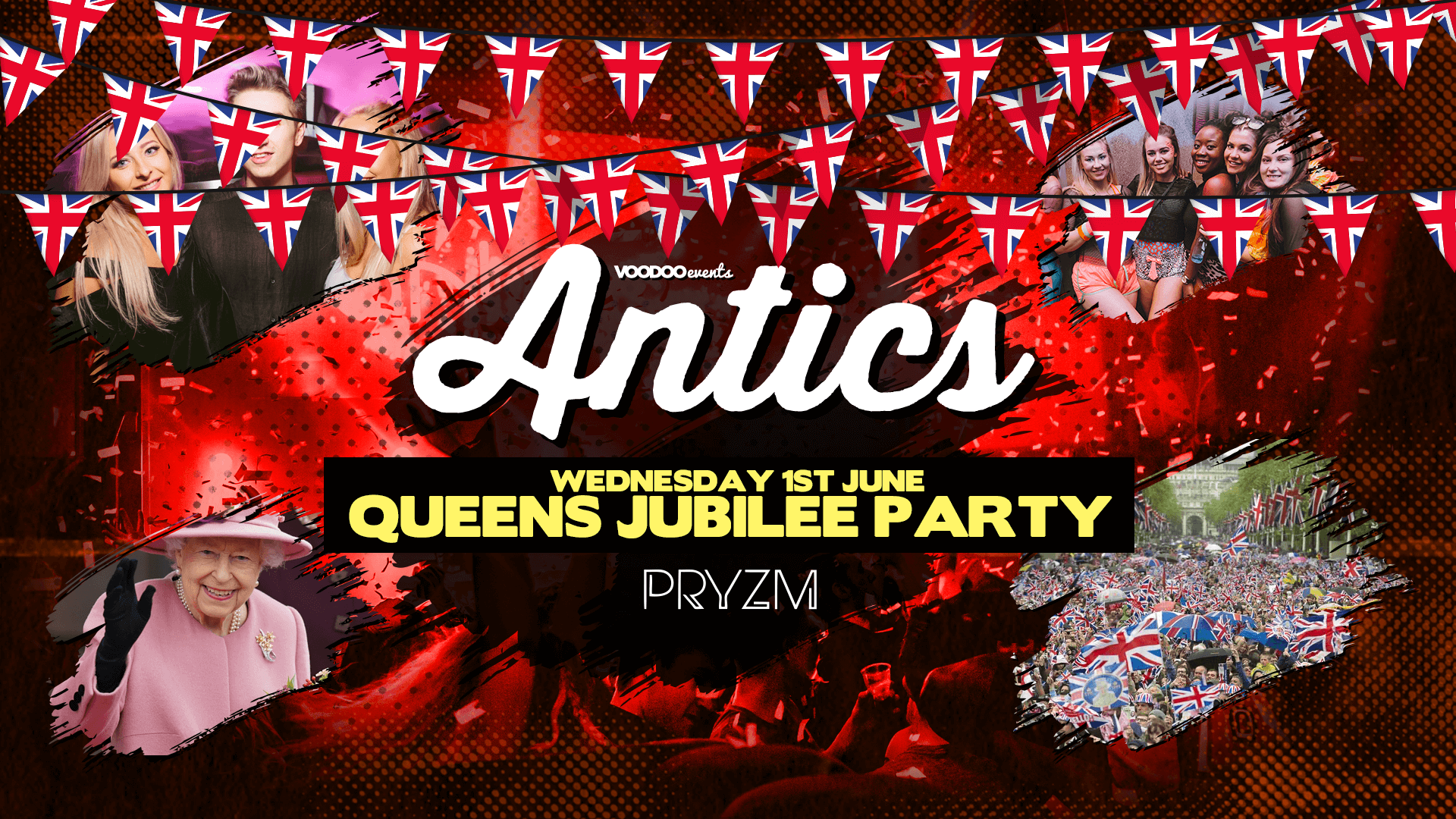 Antics at PRYZM Leeds – 1st June – Queens Jubilee Party