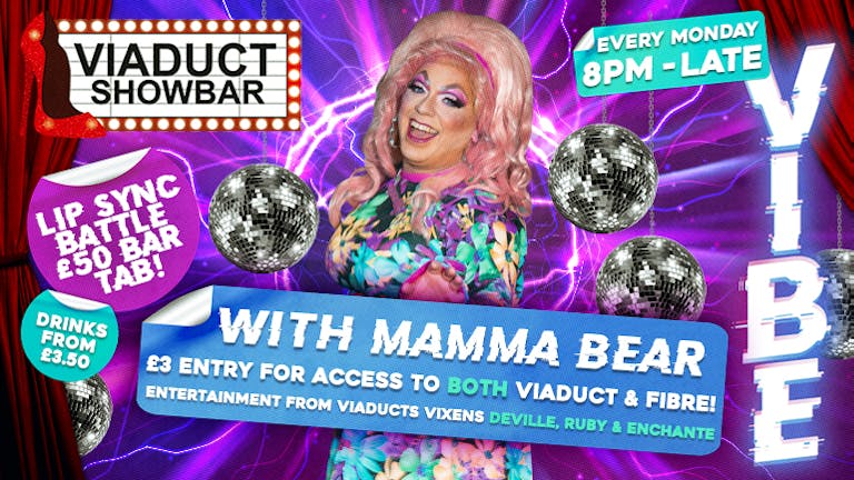 Monday - VIBE - With Mamma Bear and the Viaduct Vixens + WERK@Fibre Afterparty