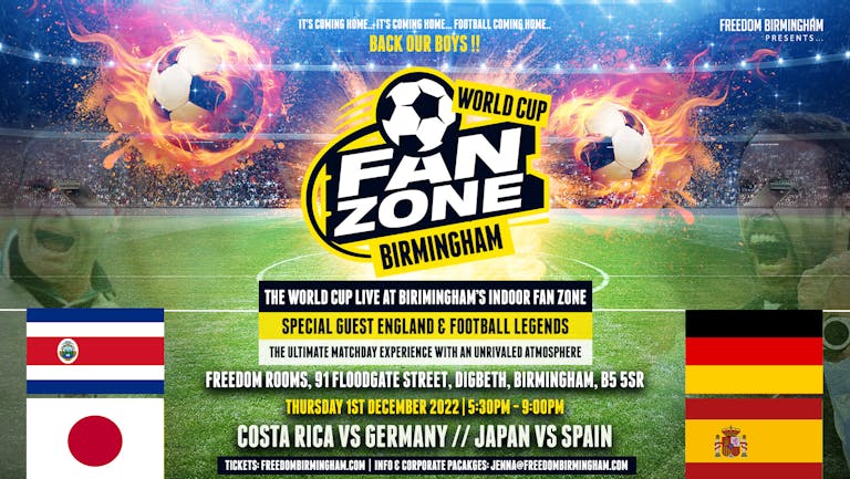 Costa Rica vs Germany // Japan vs Spain | World Cup Fan Zone - Birmingham