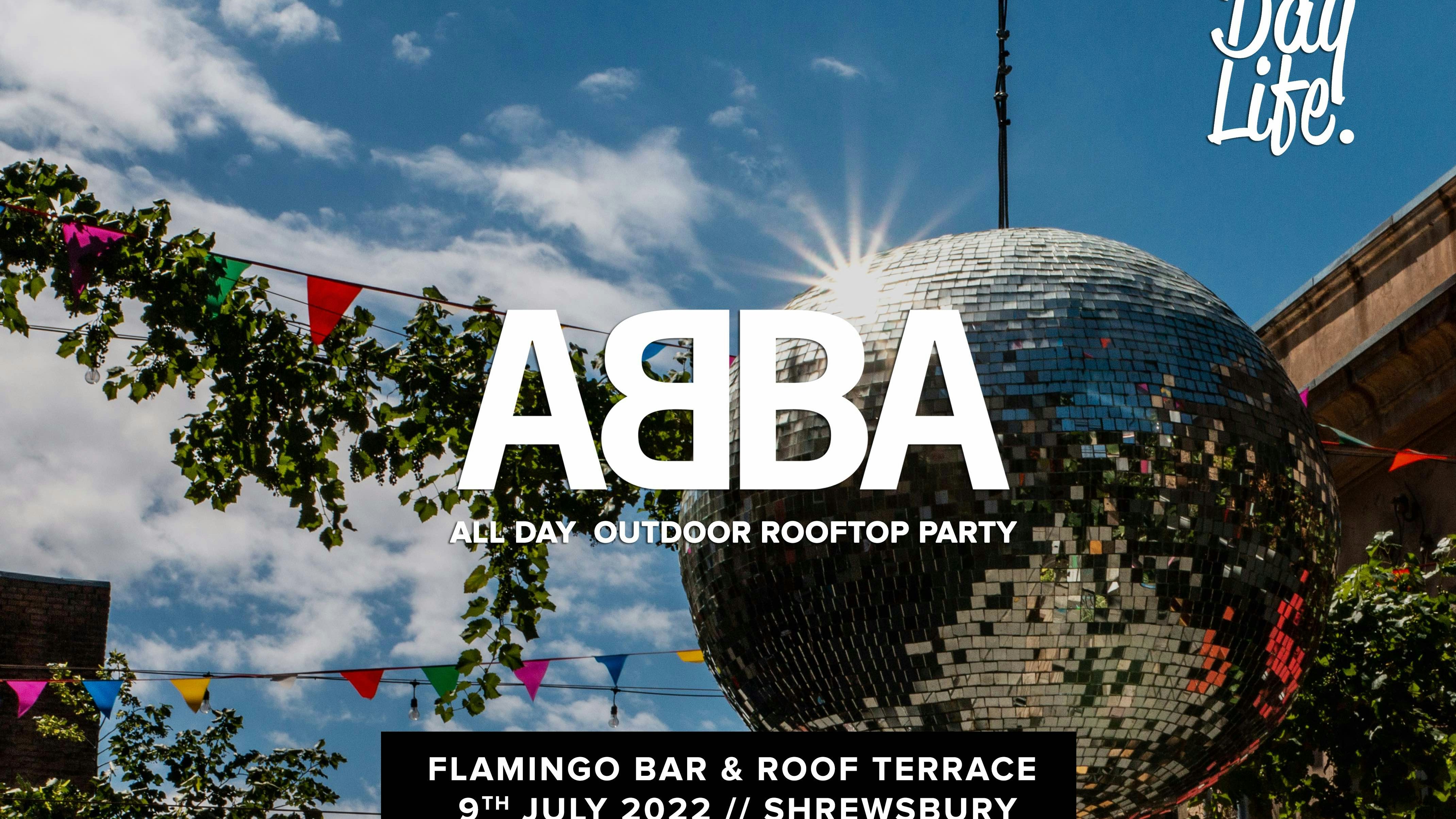 Outdoor ABBA Rooftop Party in Shrewsbury at Flamingo Terrace & Roof Garden!