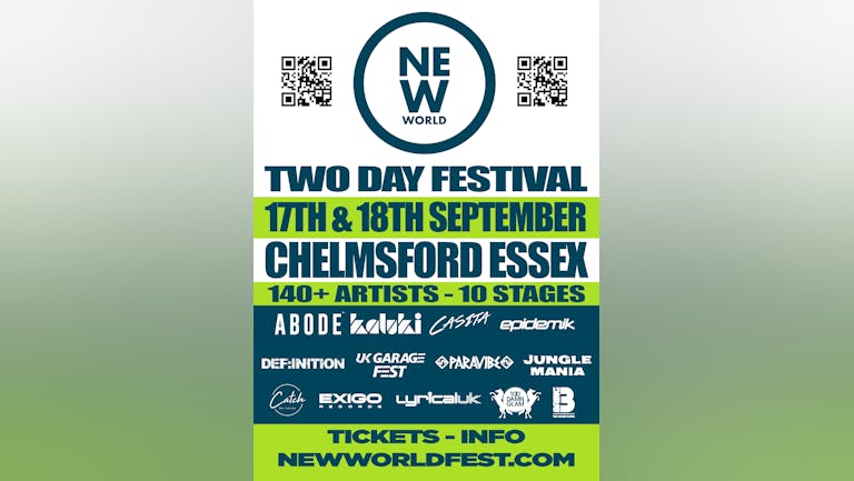NEW WORLD FEST 17TH AND 18TH SEPTEMBER 