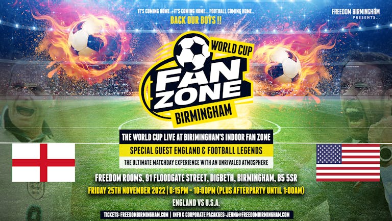 ENGLAND vs USA | World Cup Fan Zone - Birmingham