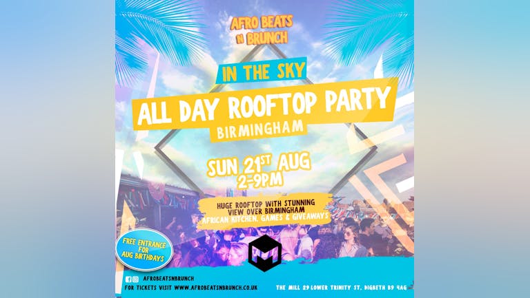  BIRMINGHAM - Afrobeats n Brunch: All Day Rooftop Party ☀️