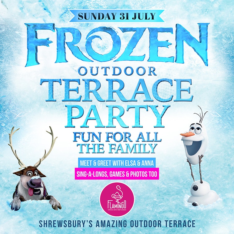 FROZEN OUTDOOR TERRACE PARTY at Flamingo Terrace & Roof Garden