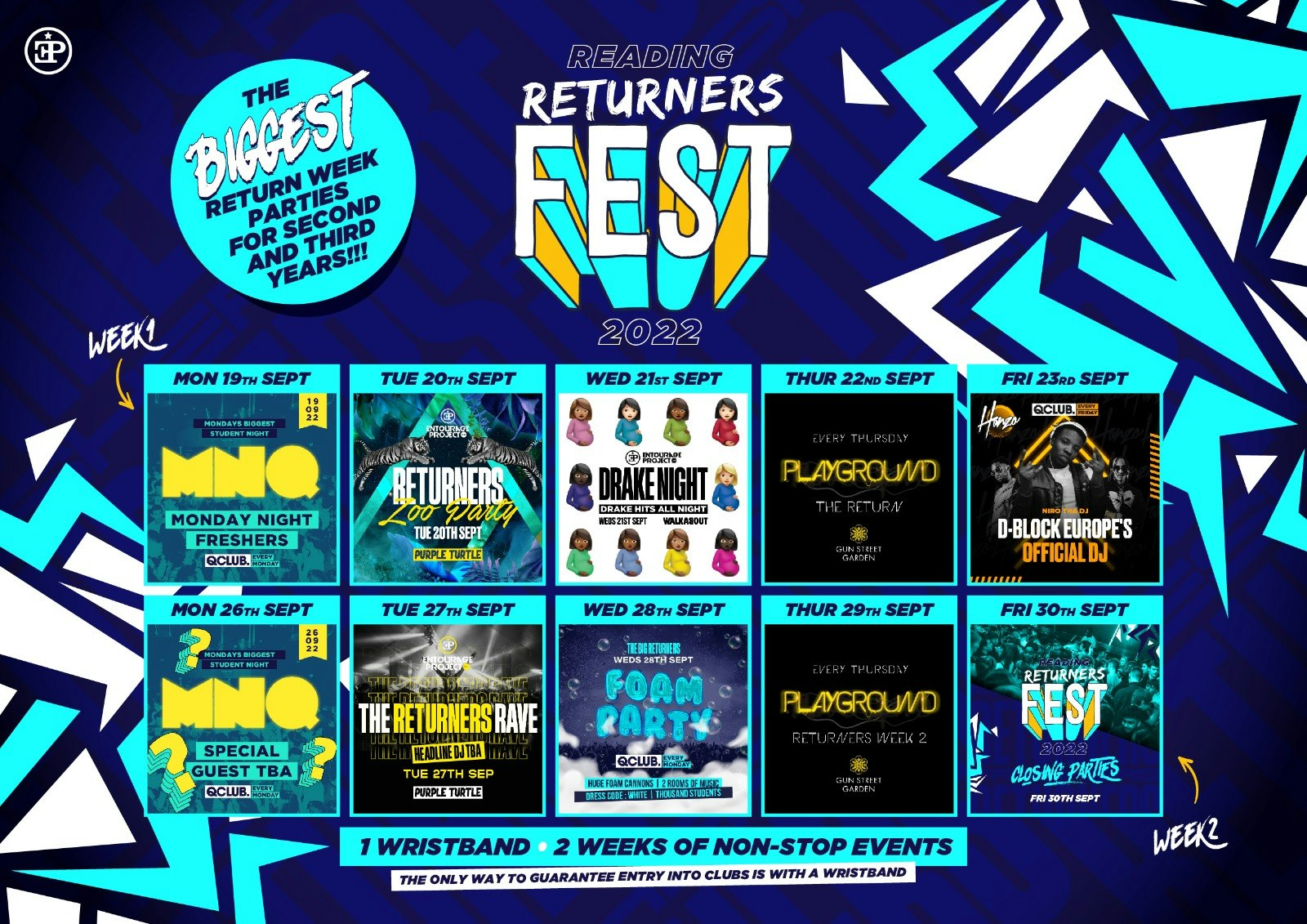 Reading Returners Fest 2022 (THE FULL 2 WEEK WRISTBAND)