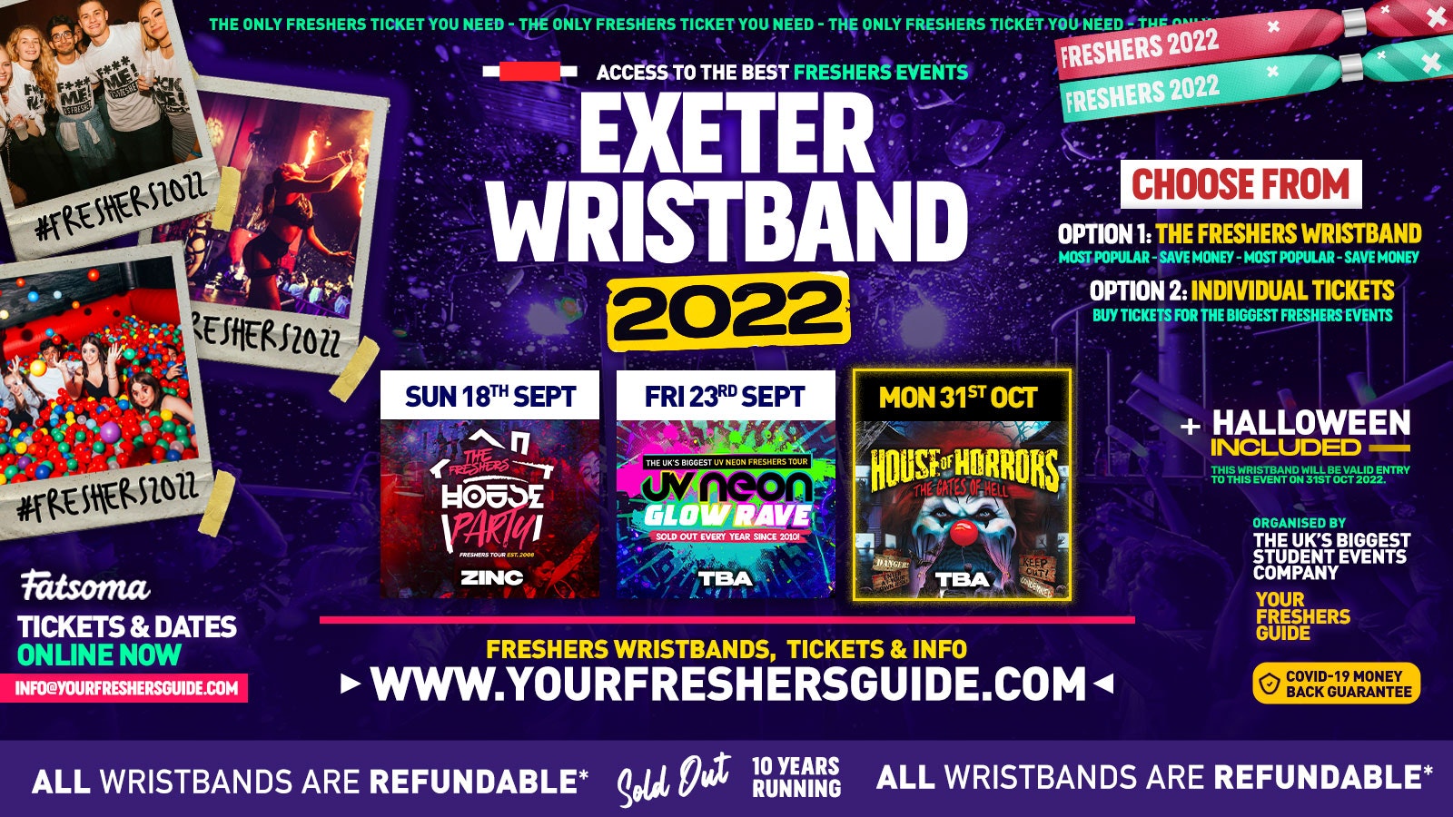 Exeter Freshers Wristband 2022  | The BIGGEST Events in Exeter’s BEST Clubs! | Exeter Freshers 2022