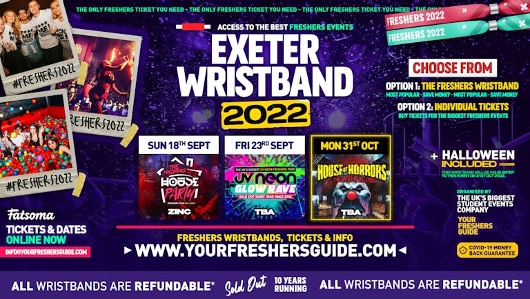Exeter Freshers Wristband 2022  | The BIGGEST Events in Exeter's BEST Clubs! | Exeter Freshers 2022