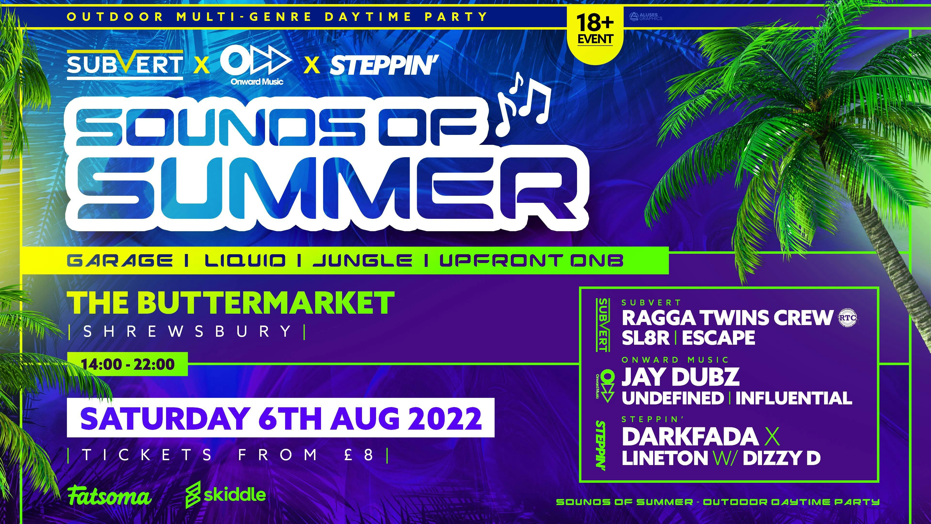 TODAY! Sounds of Summer Terrace Party 2pm-10pm: Subvert x Onward Music x Steppin’ club – Urban Terrace