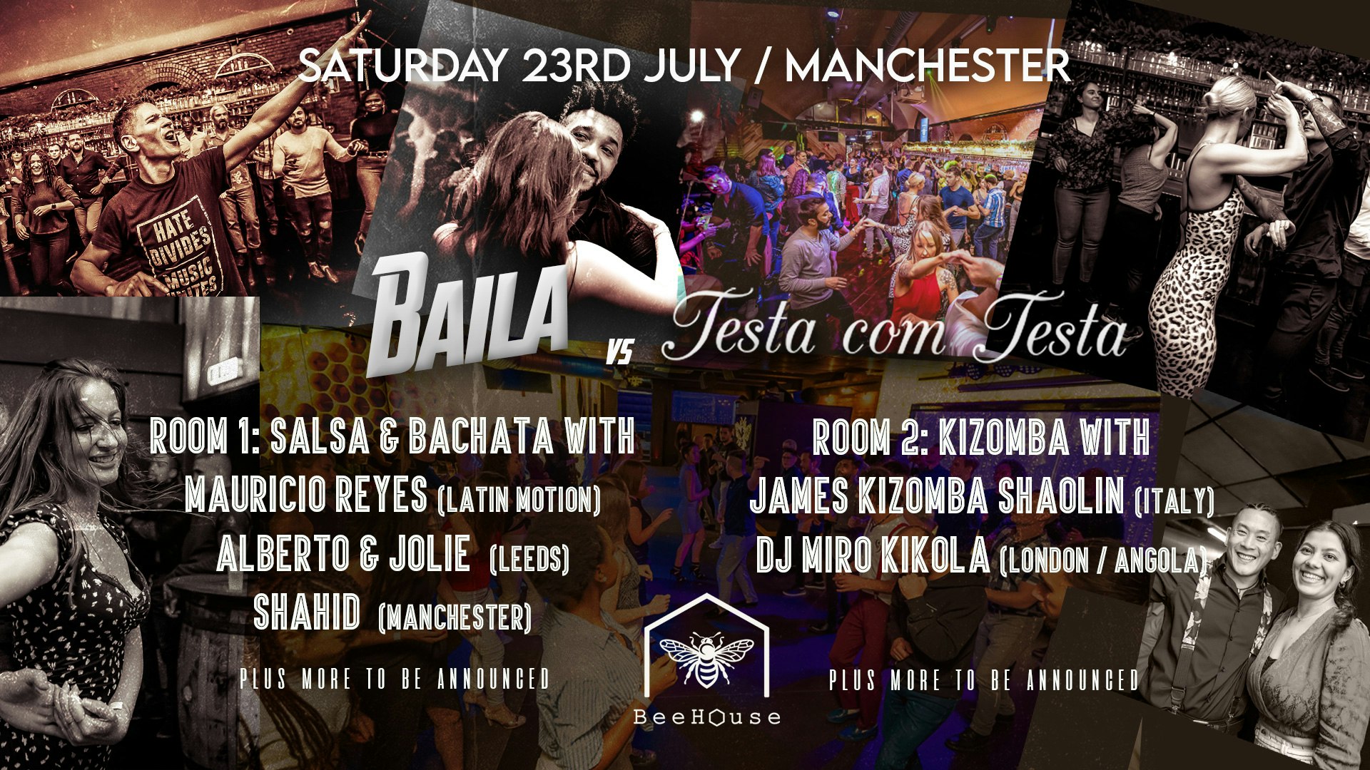 BAILA vs Testa Com Testa in Manchester: 2 ROOM : Salsa, Bachata & Kizomba | Saturday 23rd July