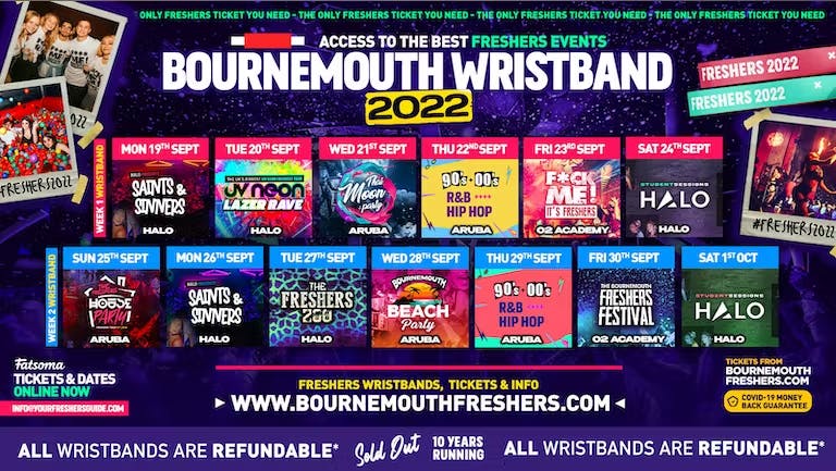  Bournemouth Freshers 2022 | Tickets & Freshers Wristband [80% SOLD OUT] - Order Yours Here -