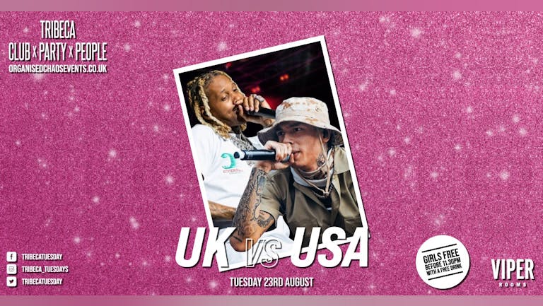 Tribeca x Club x Party x People  - UK Vs USA Rap Night - £1.50 Drinks 