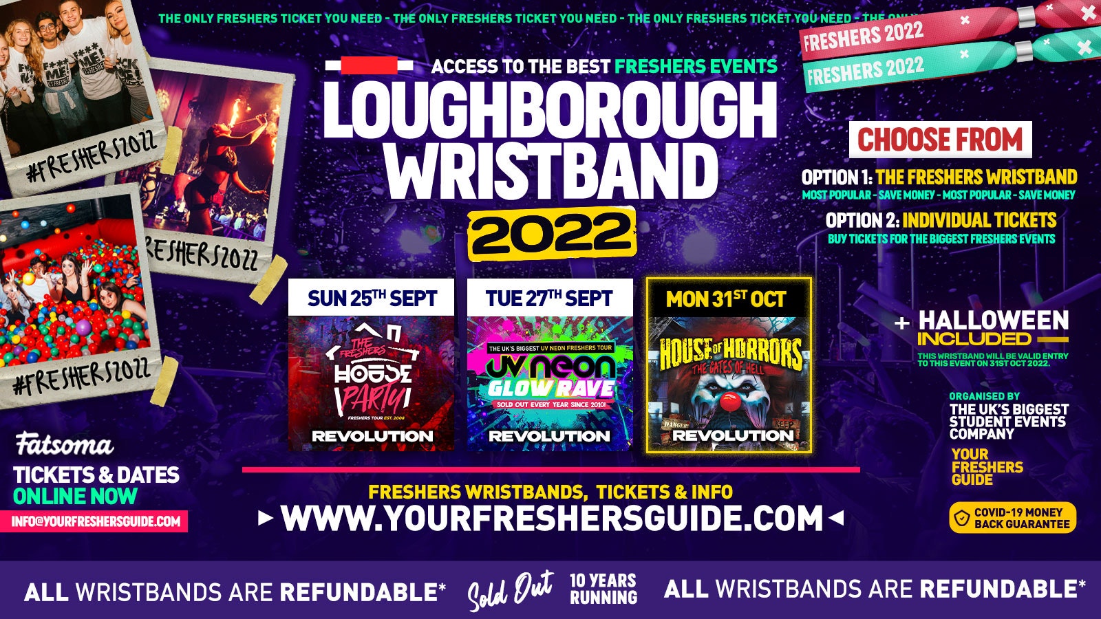 Loughborough Freshers Wristband 2022 – The BIGGEST Events in Loughborough’s BEST Clubs | Loughborough Freshers 2022