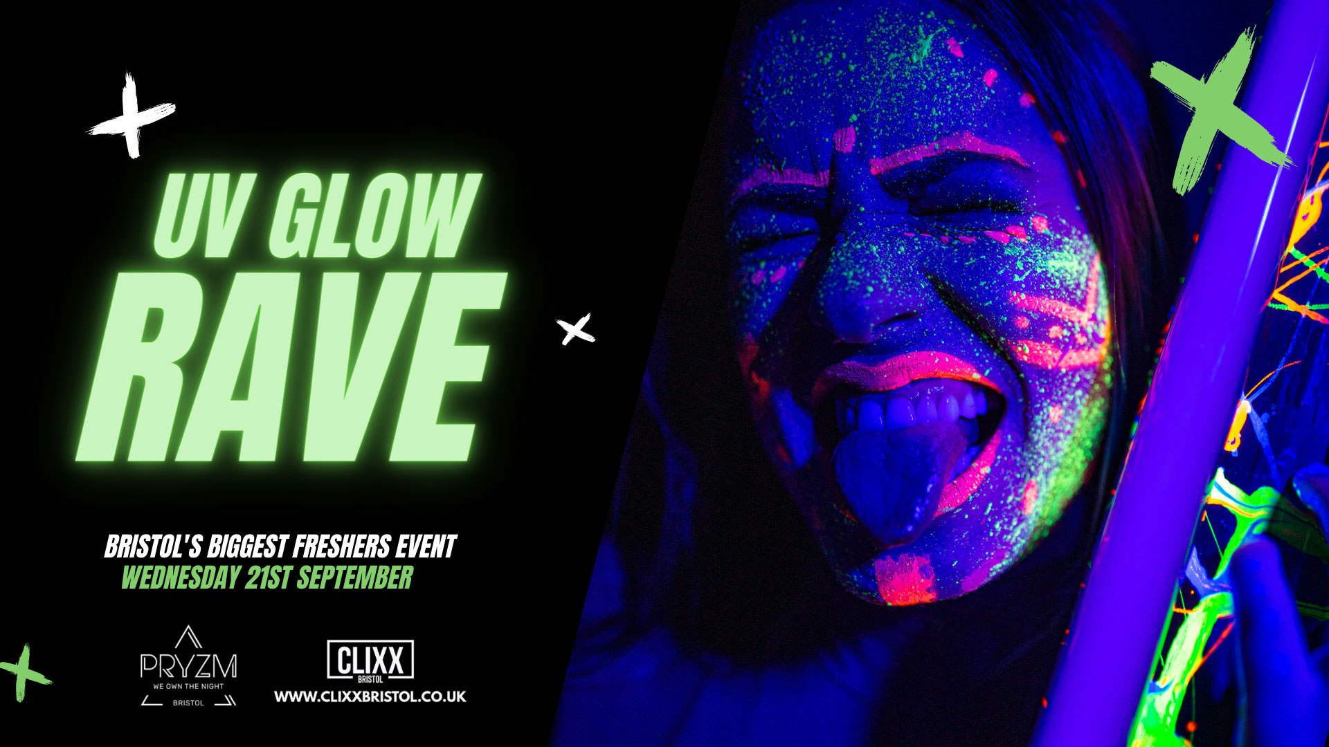 The UV Glow Rave – Bristol Freshers 2022 – Pryzm