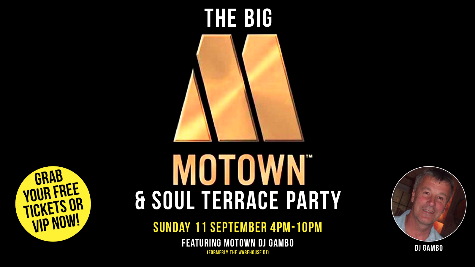 THE BIG MOTOWN & SOUL TERRACE PARTY – GRAB YOUR FREE TICKETS at Flamingo Terrace Bar & Roof Garden – Live DJ Gambo