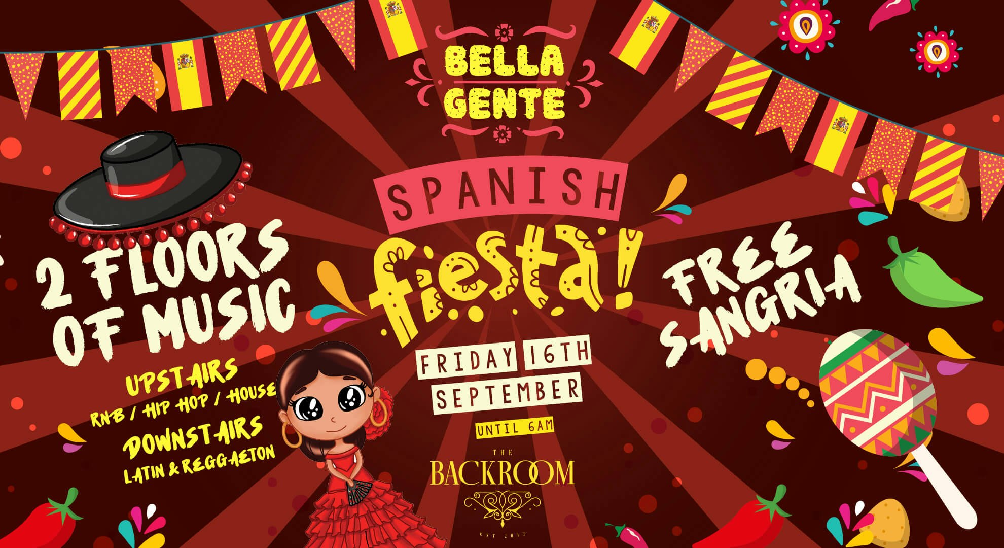 Spanish Fiesta x Bella Gente @ The Backroom – Friday 16th September