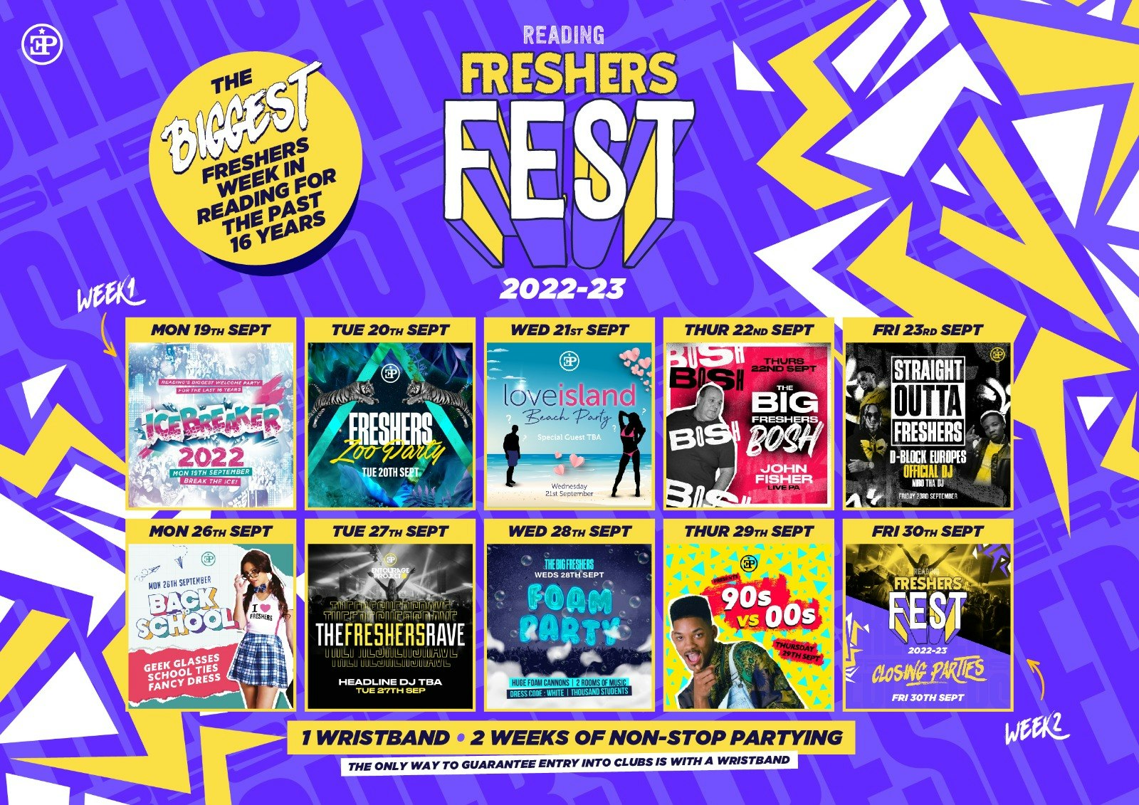 General Wristband – Freshers Fest 22/23 (BUY THIS IF YOU DON’T KNOW YOUR HALLS YET)