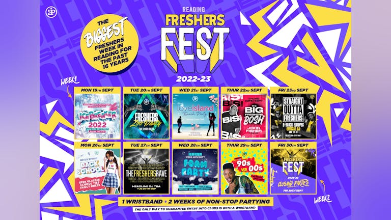 General Wristband - Freshers Fest 22/23 (BUY THIS IF YOU DON'T KNOW YOUR HALLS YET)