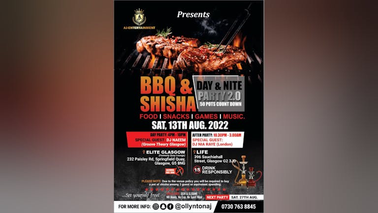 BBQ & SHISHA DAY & NITE PARTY 2.0
