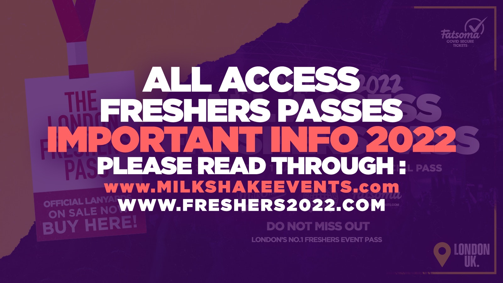 The Official All Access London Freshers Pass/Lanyard Postage & Verification