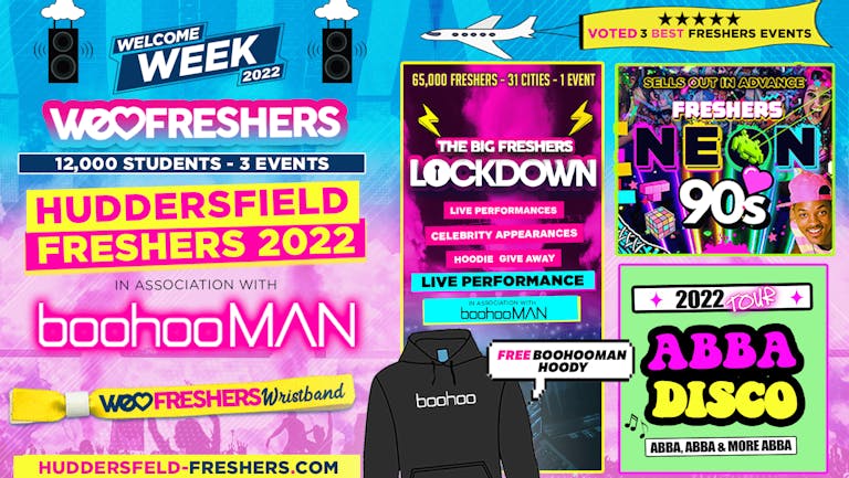 WE LOVE HUDDERSFIELD FRESHERS ULTIMATE WRISTBAND! In Association with BoohooMAN! - 90% SOLD OUT!!