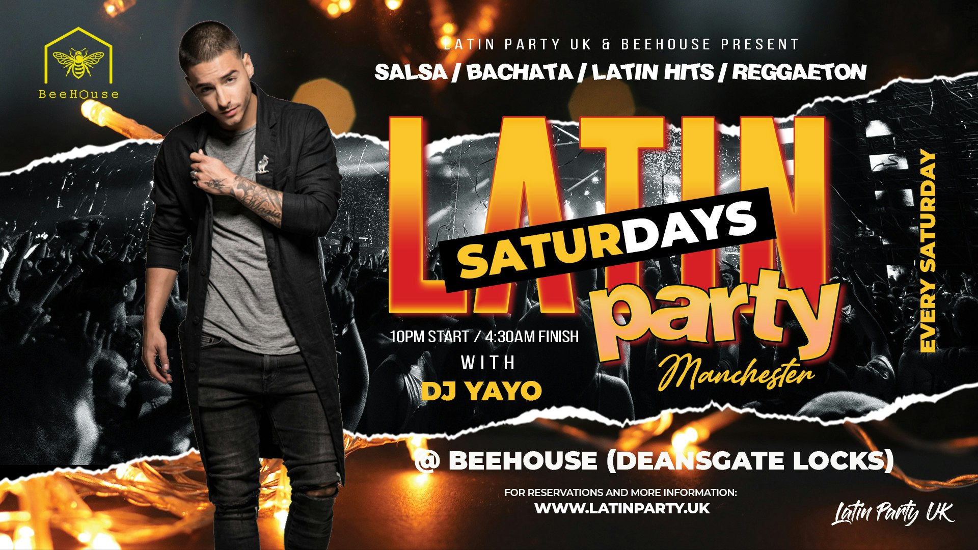 LATIN PARTY  MANCHESTER EVERY SATURDAY DJ YAYO |  BEEHOUSE  (06/08)