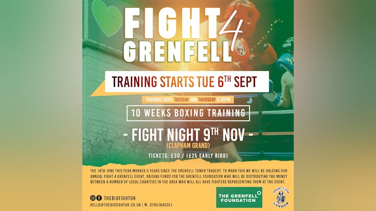 Fight 4 Grenfell - Annual event in support of The Grenfell Foundation - Tickets and Tables