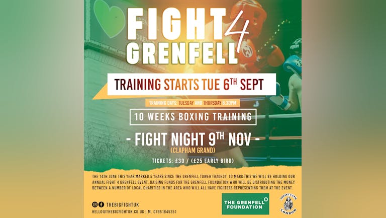 Fight 4 Grenfell - Annual event in support of The Grenfell Foundation - Tickets and Tables