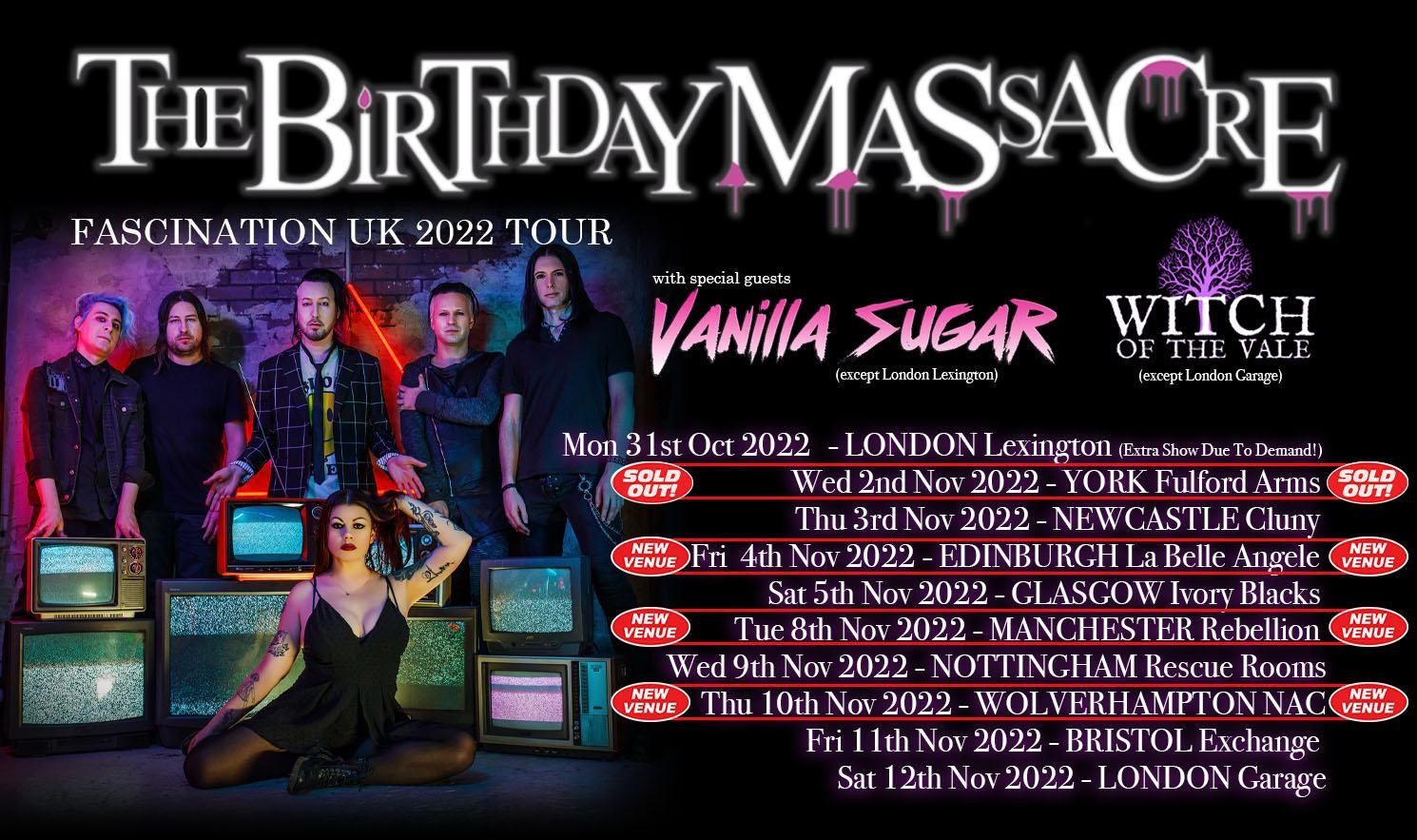 THE BIRTHDAY MASSACRE – CHANGE VENUE to La Belle Angele