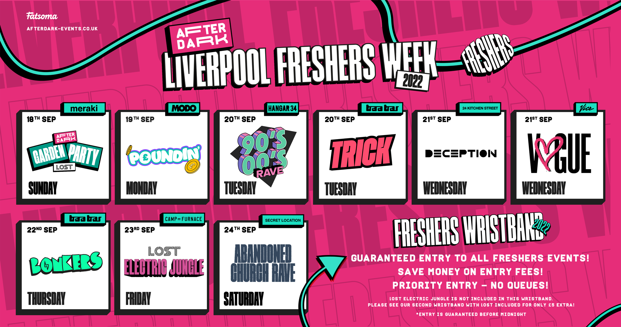 THE OFFICIAL AFTER DARK FRESHERS WRISTBAND: LIVERPOOL 2022