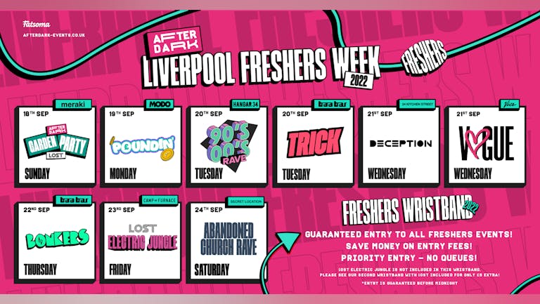 THE OFFICIAL AFTER DARK FRESHERS WRISTBAND: LIVERPOOL 2022
