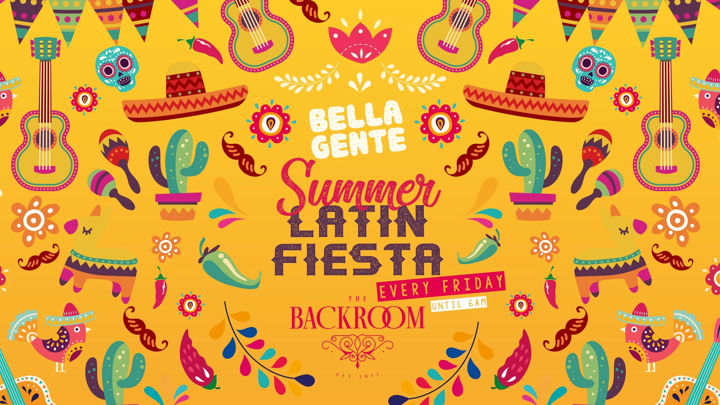 Bella Gente – Summer Fiesta |  The Backroom | Reggaeton Special – Friday 26th August