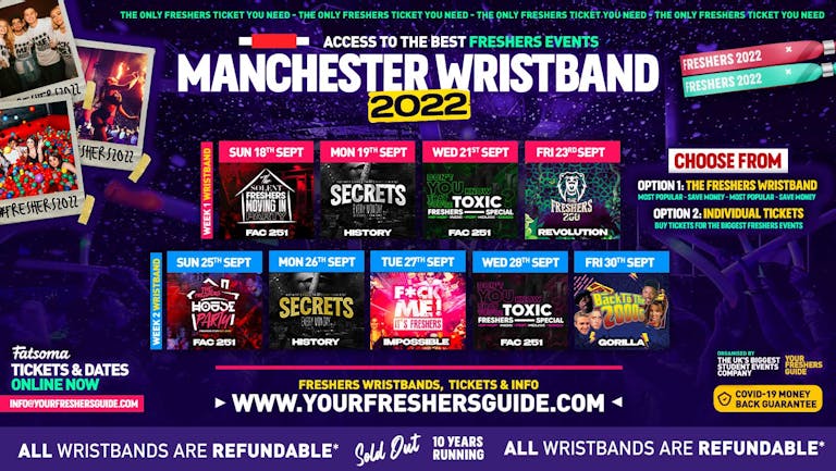 THE OFFICIAL MANCHESTER FRESHERS WRISTBAND! - 85% SOLD OUT ⚠️ 