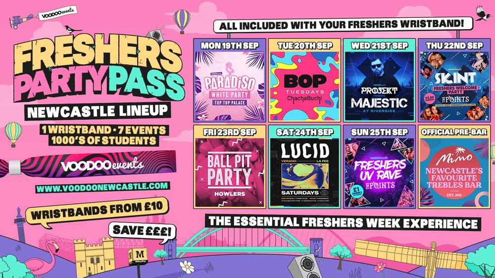 Freshers Party Pass – Newcastle Freshers Wristbands