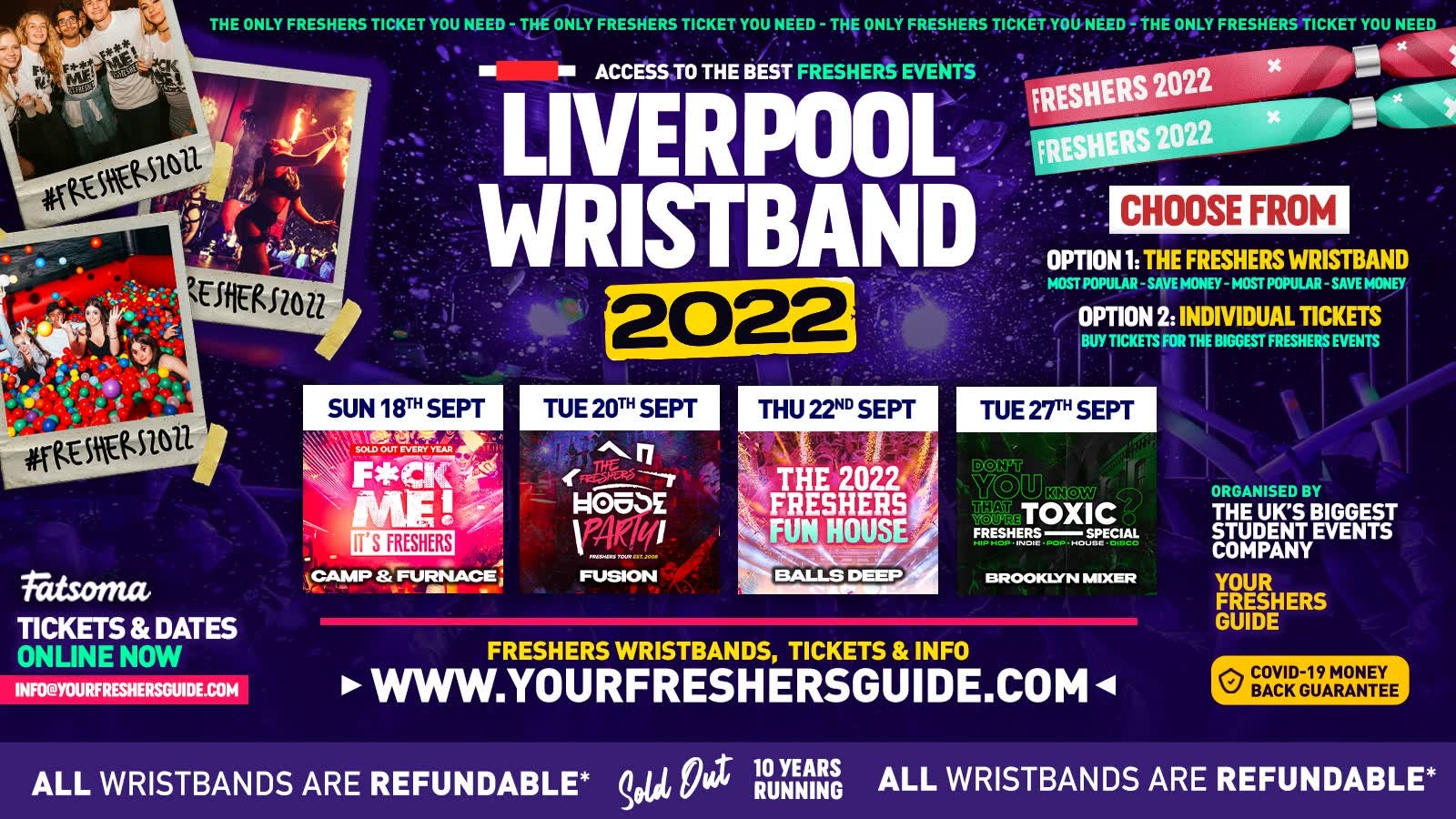Liverpool Freshers Wristband 2022 – The BIGGEST Events in Liverpool’s BEST Clubs / Liverpool Freshers 2022