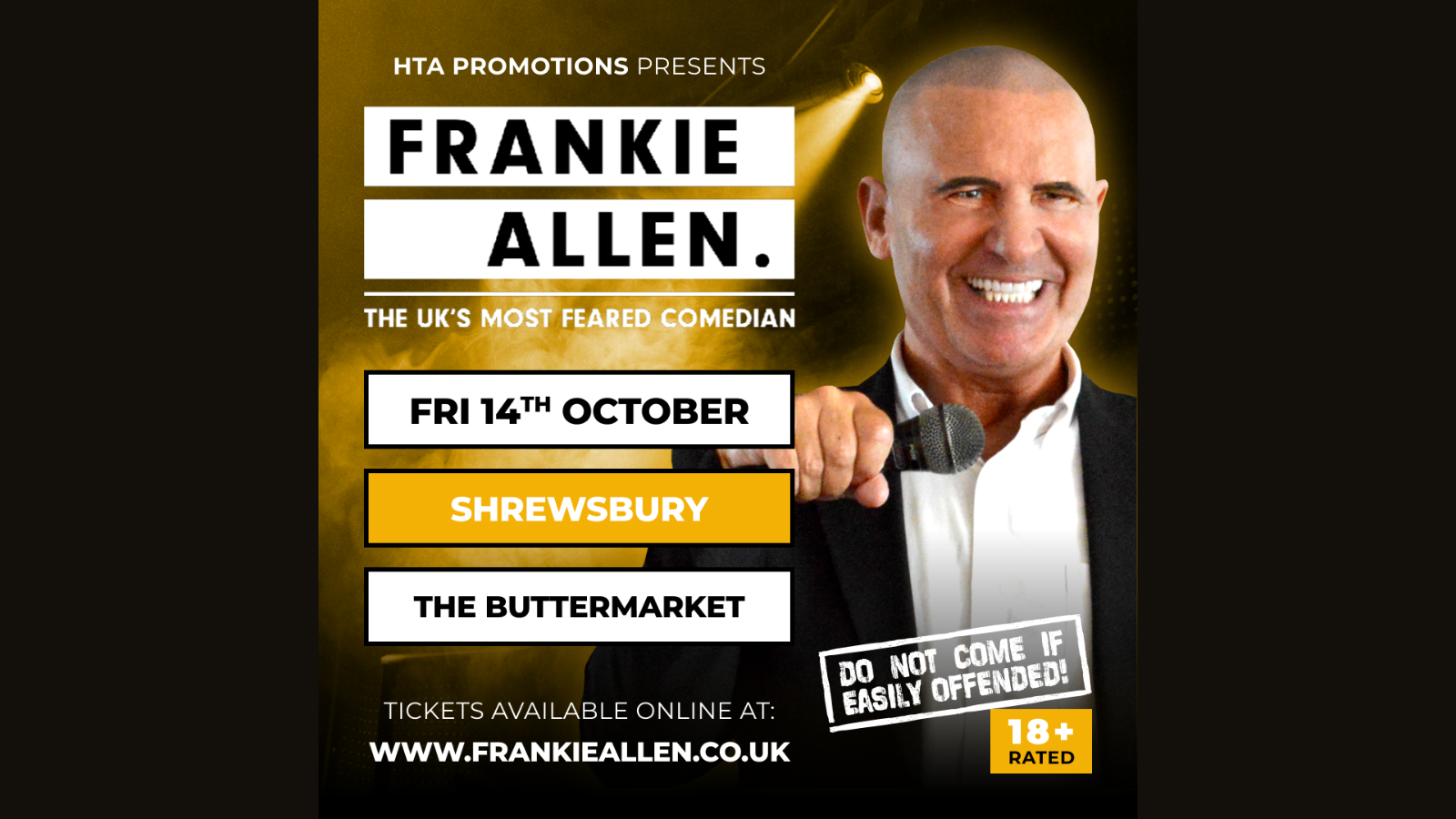 Frankie Allen – The UK’s most feared comedian is BACK BY POPULAR DEMAND! (LIVE)