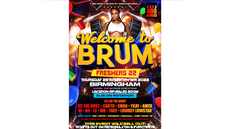 WELCOME TO BRUM - Freshers 2022