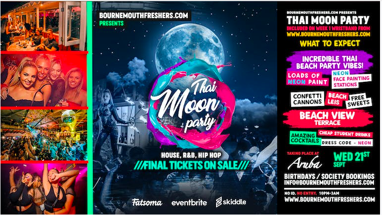 Thai Moon Party at Aruba | Bournemouth Freshers 2022 [Week 1 Freshers Event]