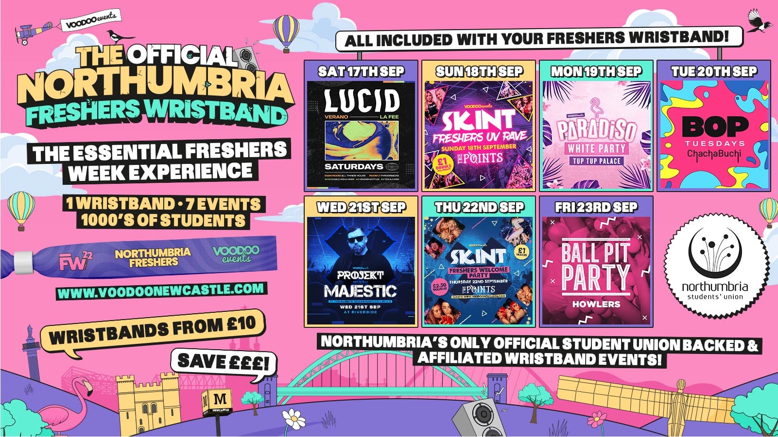 The OFFICIAL Northumbria Freshers Wristband