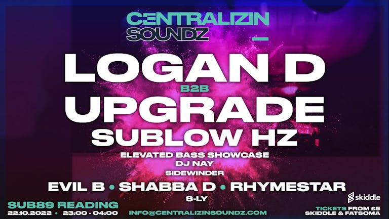 Centralizin Soundz Reading - Logan d b2b Upgrade, Evil B + Shabba D