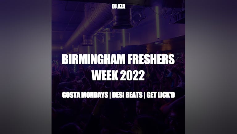 Birmingham Freshers Week 2022 - ALL EVENTS