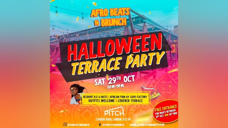 Afrobeats n Brunch - Halloween TERRACE PARTY (London)