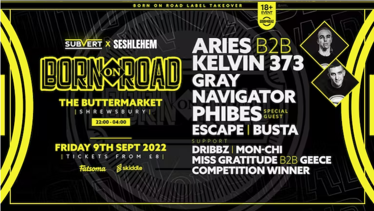 🚨 Born on Road – Shrewsbury – THIS FRIDAY!  – FINAL RELEASE TICKETS