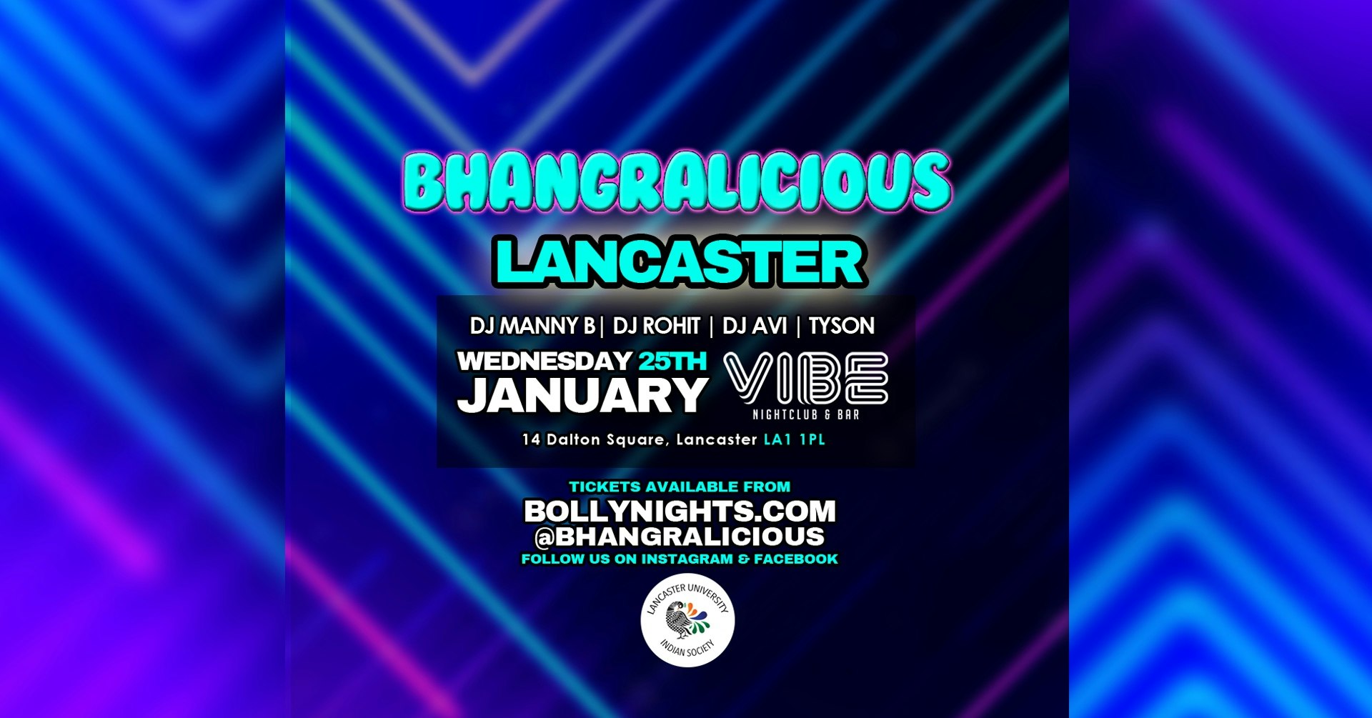 Bhangralicious Lancaster:  Wednesday 25th January | VIBE